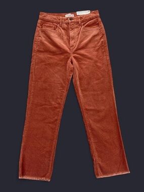 LOFT Coral Corduroy High-Rise Tapered Pants